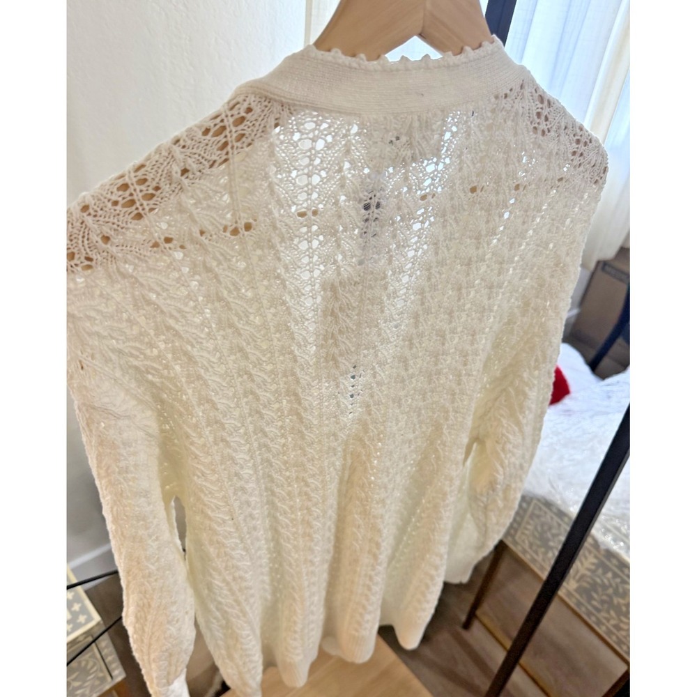 Aritzia Wilfred Reverence Relaxed V-neck Cotton Cardigan NWT/Light Birch/Size M - Picture 4 of 6